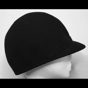 Black Wool Hat Riding Style with Bill